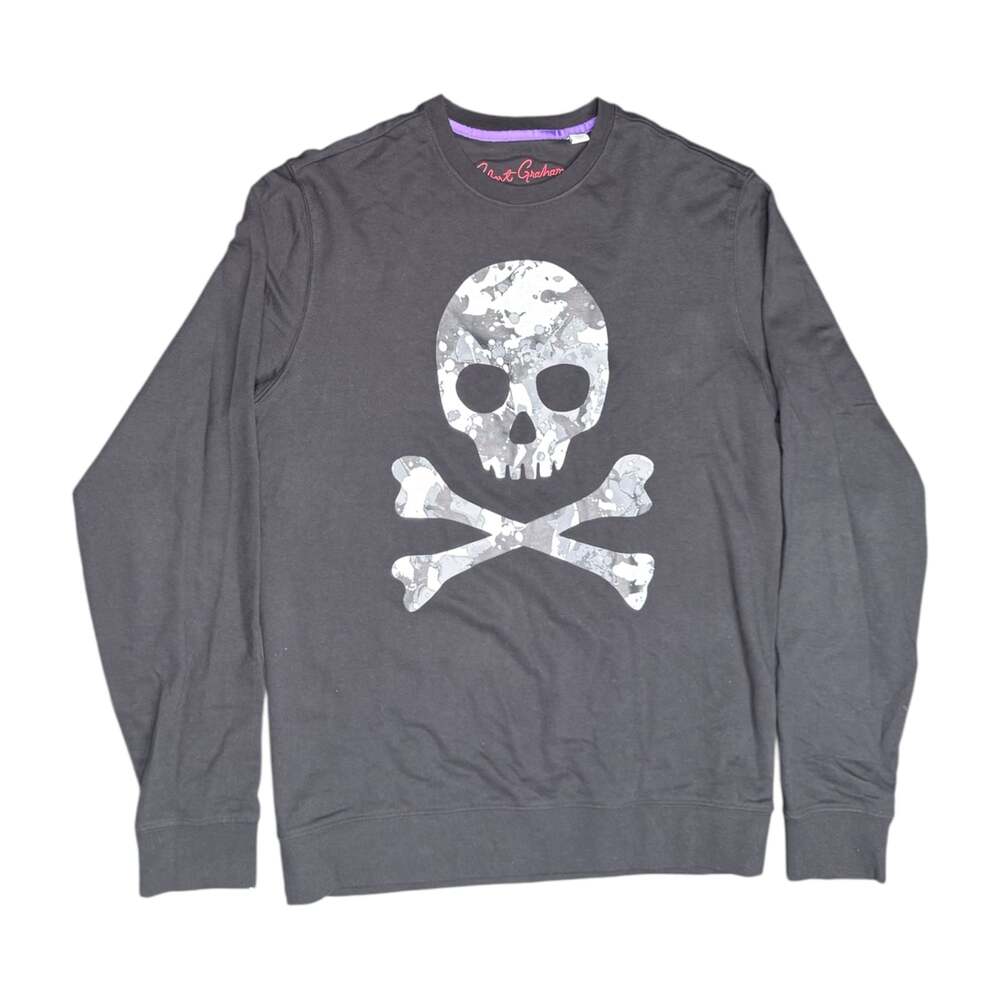 Robert Graham Knockout Camo Skull Graphic Sweatshirt